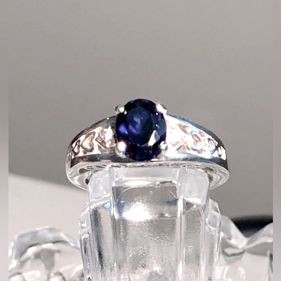 ❤️HP❤️Sterling Silver Blue Sapphire and White CZ’s Ring - Picture 5 of 10
